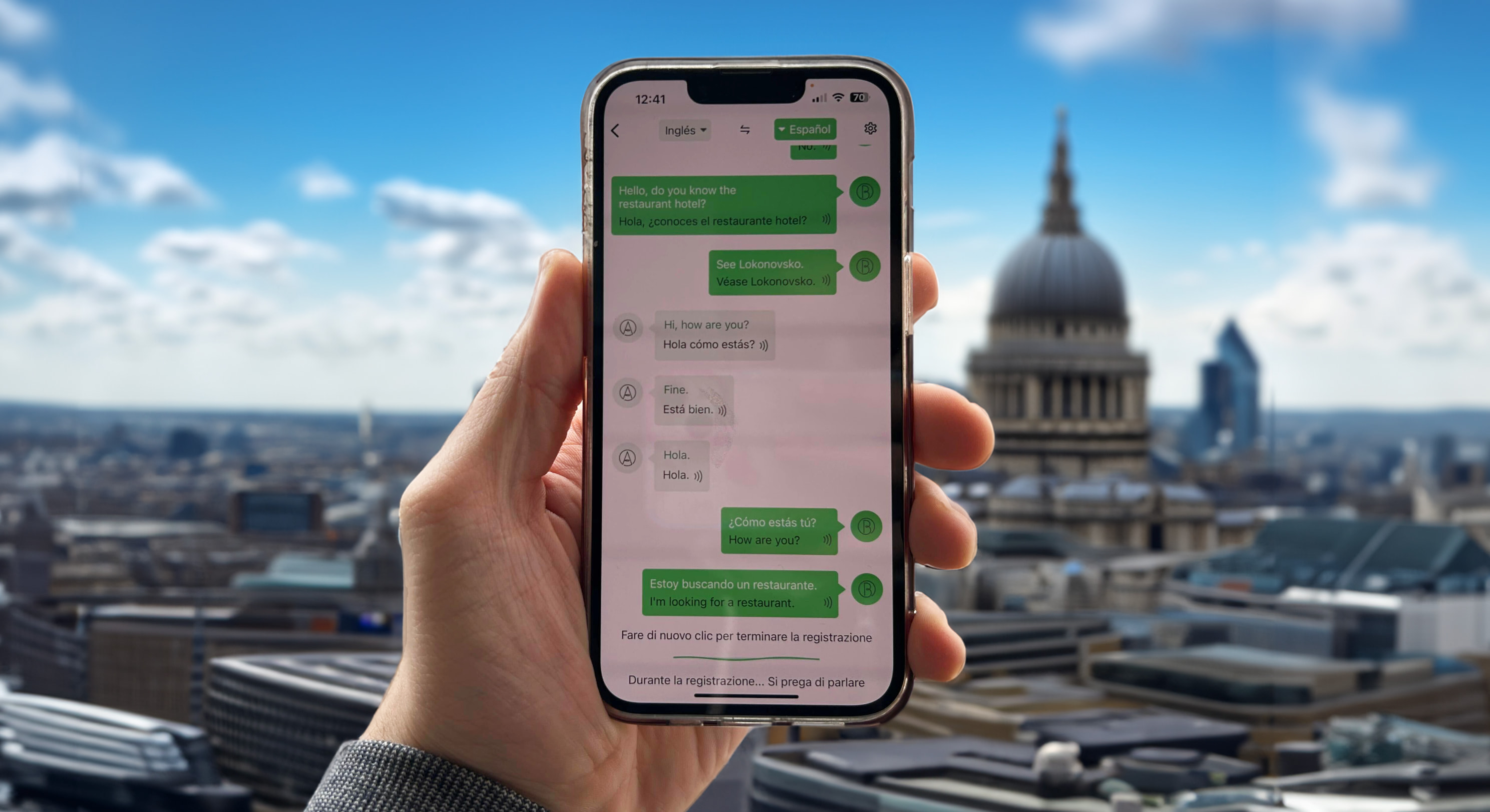 Using smartphone to chat